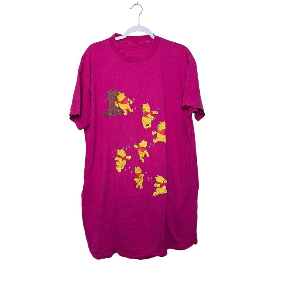 Vintage‎ Disney Winnie the Pooh T Shirt Women's Large Pink Graphic Tee
